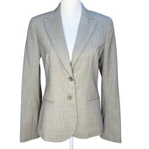 NWOT Theory Wool Blazer Jacket Womens 8 Light Gray Peak Lapel Minimalist